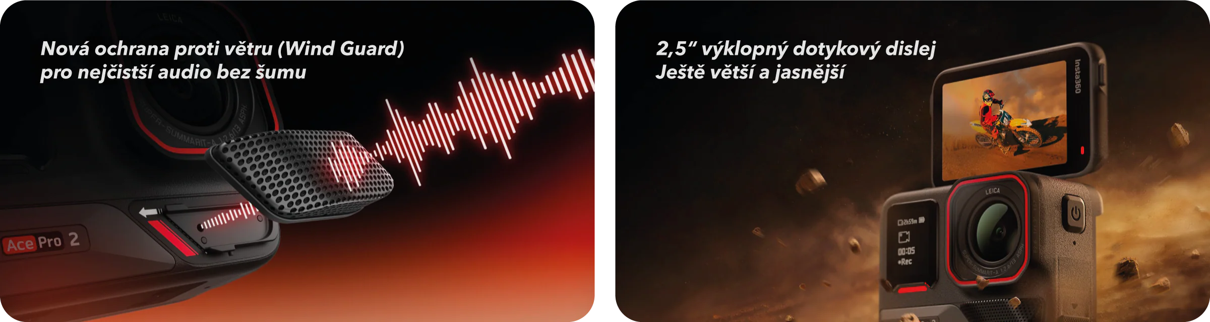 Insta360 Ace Pro 2 Motocyklový balíček s ochranou proti větru